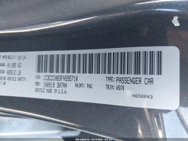 Продажа на аукционе авто 2015 Chrysler 200 Limited, vin: 1C3CCCAB3FN595710, номер лота: 44605742