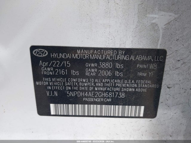 Hyundai ELANTRA SE 2016 5NPDH4AE2GH681738 Image 9