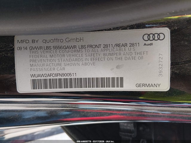 Продаж на аукціоні авто 2015 Audi Rs 7 4.0t Prestige, vin: WUAW2AFC6FN900511, номер лоту: 44605779