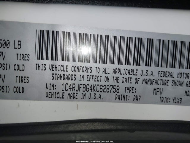 2019 JEEP GRAND CHEROKEE 1C4RJFBG4KC628758 Photo 8