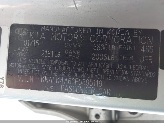KIA FORTE LX 2015 KNAFK4A63F5395119 Image 9