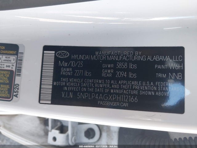 5NPLP4AGXPH112166 Hyundai Elantra Limited