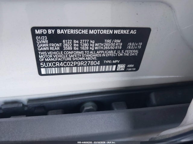 5UXCR4C02P9R27804 BMW X5 Sdrive40i