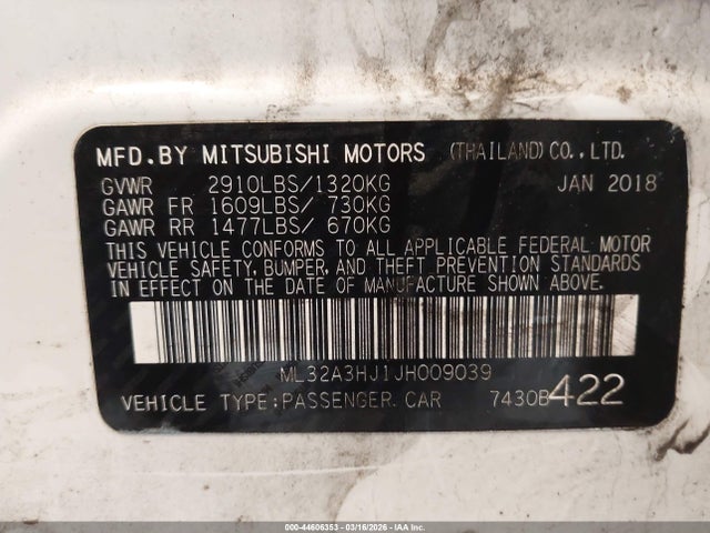 2018 MITSUBISHI MIRAGE ML32A3HJ1JH009039 Photo 8
