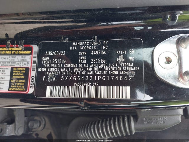 Aukcja sprzedaży 2023 Kia K5 Gt-line, vin: 5XXG64J21PG174642, numer aukcji: 44606366