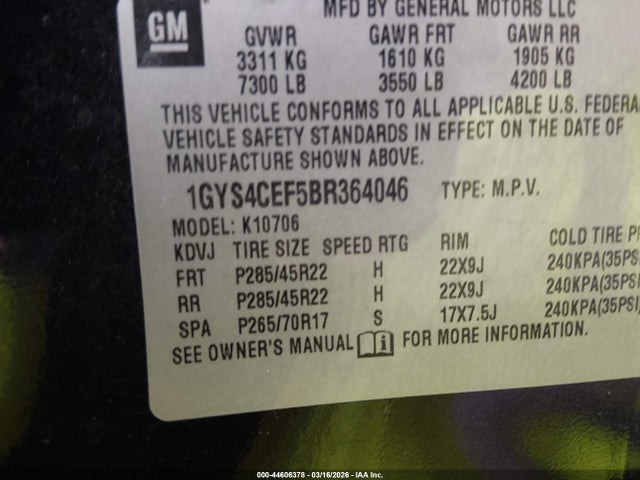 2011 CADILLAC ESCALADE 1GYS4CEF5BR364046 Photo 8