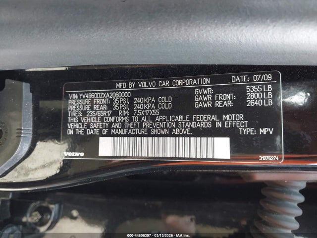 2010 VOLVO XC60 YV4960DZXA2060000 Photo 8