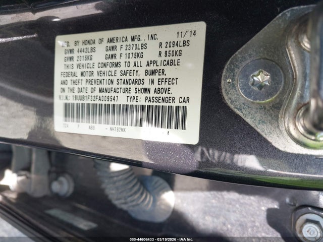 Продаж на аукціоні авто 2015 Acura Tlx, vin: 19UUB1F32FA009547, номер лоту: 44606433