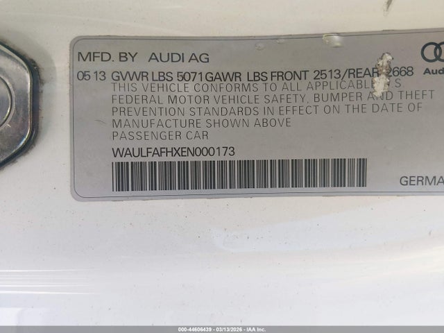 Aukcja sprzedaży 2014 Audi A5 2.0t Premium, vin: WAULFAFHXEN000173, numer aukcji: 44606439