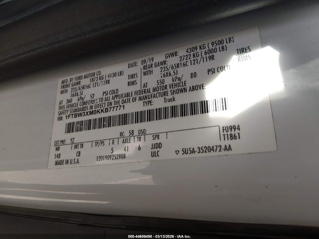 Ford Transit-350 2019 1FTBW3XM0KKB77771 Image 9