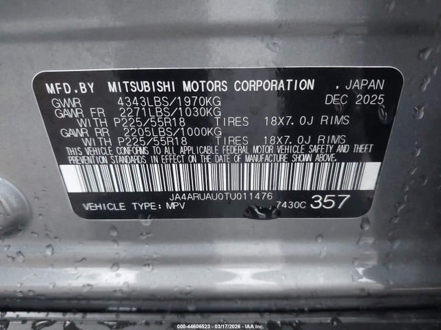 2026 MITSUBISHI OUTLANDER SPORT JA4ARUAU0TU011476 Photo 8