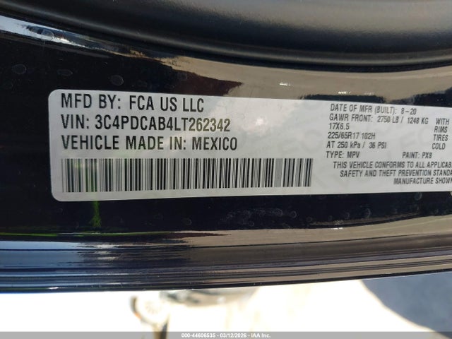 2020 DODGE JOURNEY 3C4PDCAB4LT262342 Photo 8