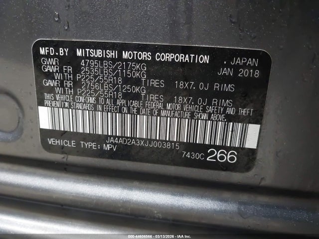 2018 MITSUBISHI OUTLANDER JA4AD2A3XJJ003815 Photo 8