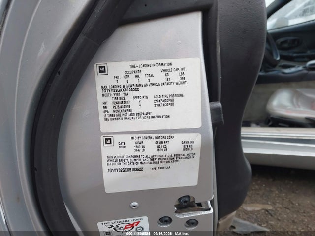 1999 CHEVROLET CORVETTE 1G1YY32GXX5103522 Photo 8