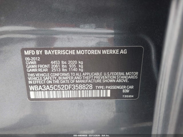 Aukcja sprzedaży 2013 Bmw 328i, vin: WBA3A5C52DF358828, numer aukcji: 44606608