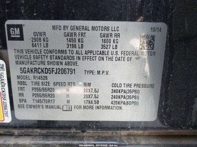 5GAKRCKD5FJ206791 Buick Enclave Premium