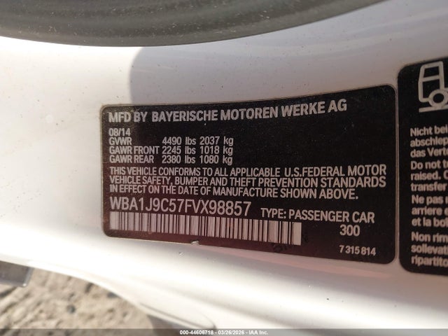 Aukcja sprzedaży 2015 Bmw M235 Xdrive, vin: WBA1J9C57FVX98857, numer aukcji: 44606718