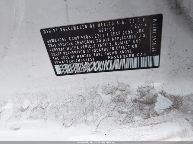 3VW4T7AU6FM056837 Volkswagen Golf Gti 2.0t S 4-door