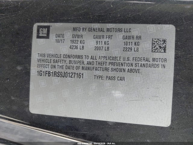 2018 CHEVROLET CAMARO 1G1FB1RS9J0127161 Photo 8