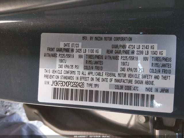 Продажа на аукционе авто 2023 Mazda Cx-5 2.5 S Carbon Edition, vin: JM3KFBCM0P0292428, номер лота: 44606817