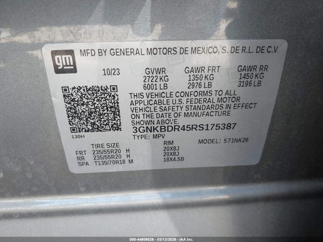 Aukcja sprzedaży 2024 Chevrolet Blazer Fwd 3lt, vin: 3GNKBDR45RS175387, numer aukcji: 44606826