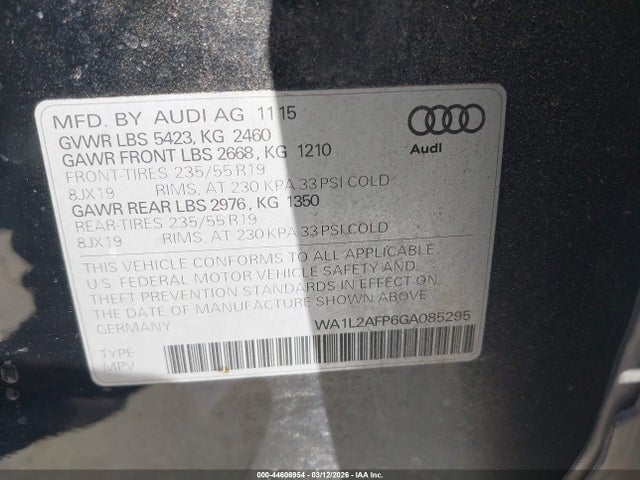 2016 AUDI Q5 WA1L2AFP6GA085295 Photo 8