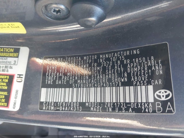 Toyota Corolla S Plus 2016 5YFBURHE4GP401178 Image 9