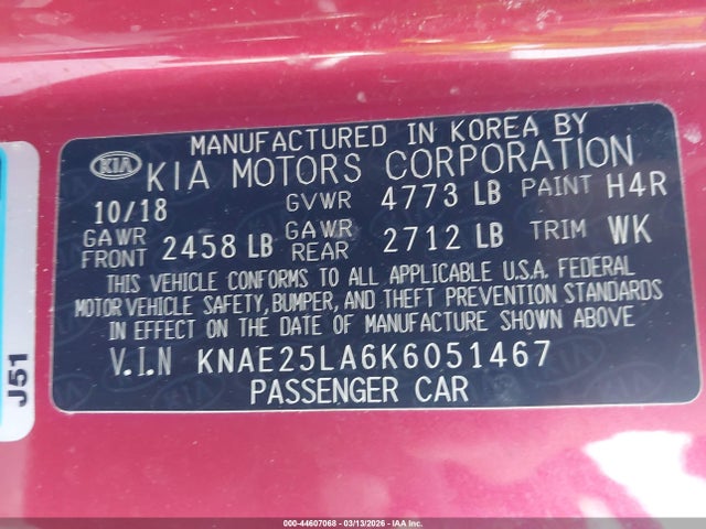 Продажа на аукционе авто 2019 Kia Stinger Premium, vin: KNAE25LA6K6051467, номер лота: 44607068