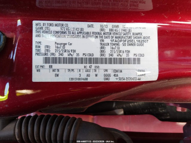2014 FORD FOCUS 1FADP3F25EL182507 Photo 8