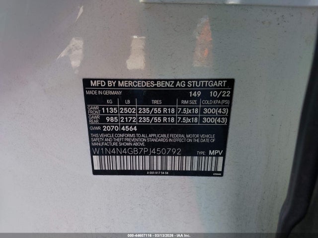 2023 Mercedes-benz Gla 250 მანქანა იყიდება აუქციონზე, vin: W1N4N4GB7PJ450792, აუქციონის ნომერი: 44607116
