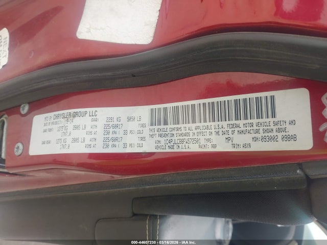 Продаж на аукціоні авто 2015 Jeep Cherokee Latitude, vin: 1C4PJLCB8FW572501, номер лоту: 44607230