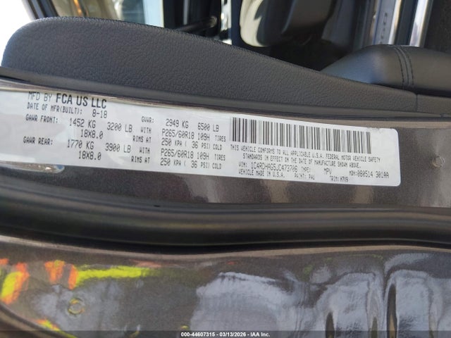 1C4RDHAG5JC473706 Dodge Durango Sxt Rwd