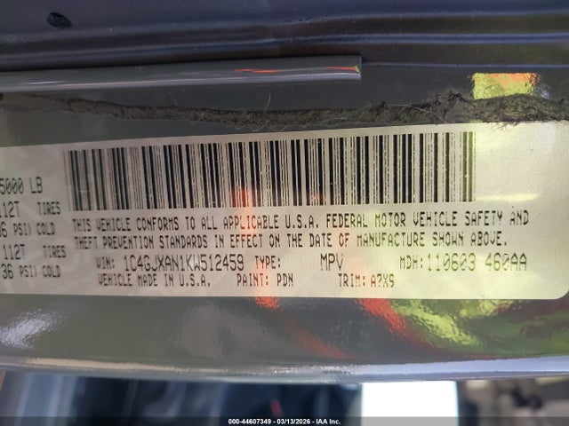 2019 JEEP WRANGLER 1C4GJXAN1KW512459 Photo 8