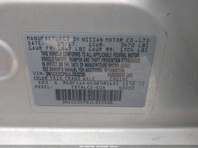 2018 NISSAN VERSA NOTE 3N1CE2CP0JL353235 Photo 8