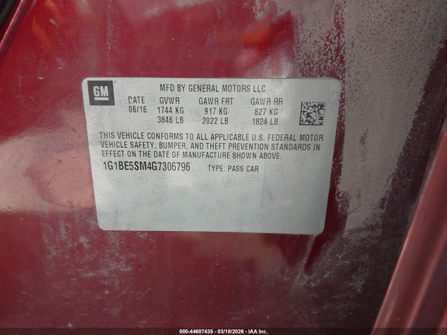 2016 CHEVROLET CRUZE 1G1BE5SM4G7306796 Photo 8