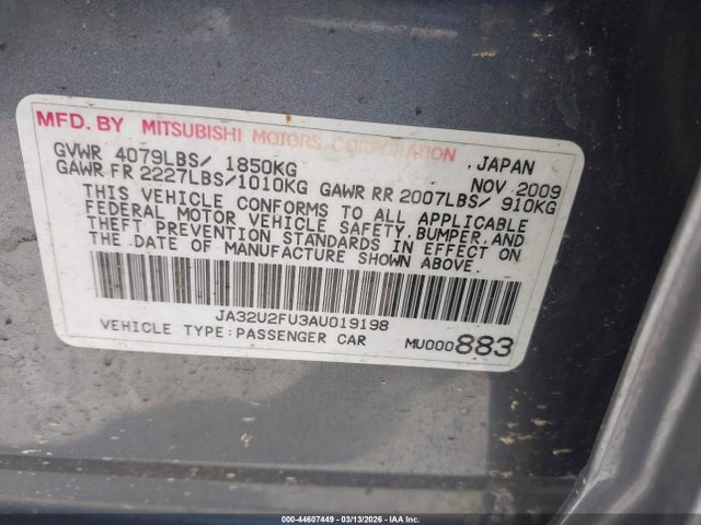 2010 MITSUBISHI LANCER JA32U2FU3AU019198 Photo 8