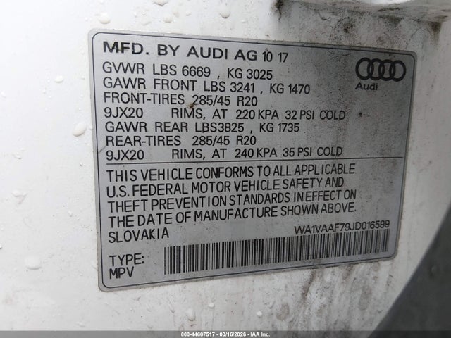 2018 AUDI Q7 WA1VAAF79JD016599 Photo 8