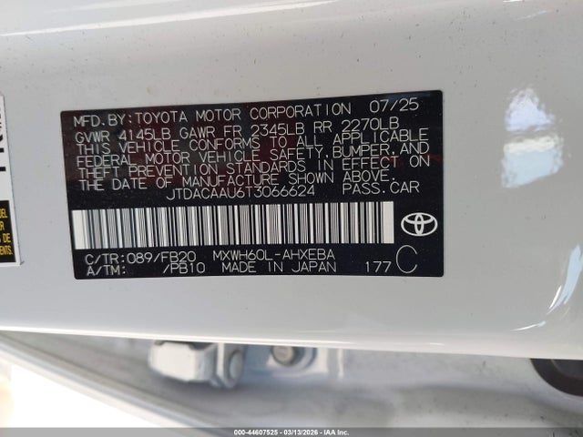 JTDACAAU6T3066624 Toyota Prius Le