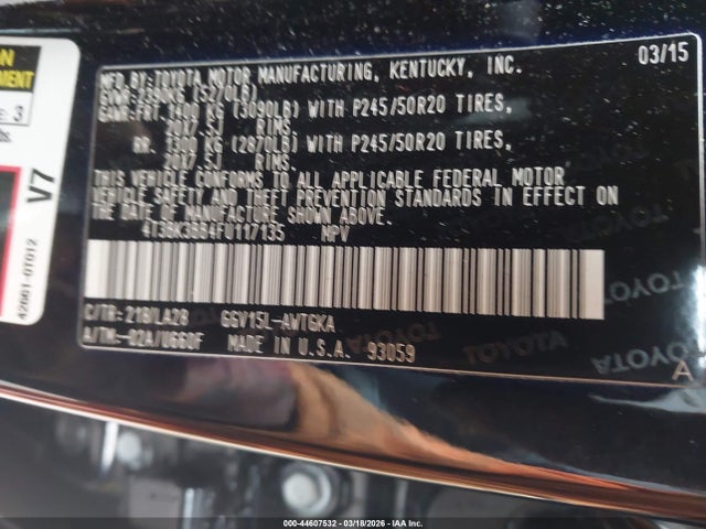 2015 TOYOTA VENZA 4T3BK3BB4FU117135 Photo 8