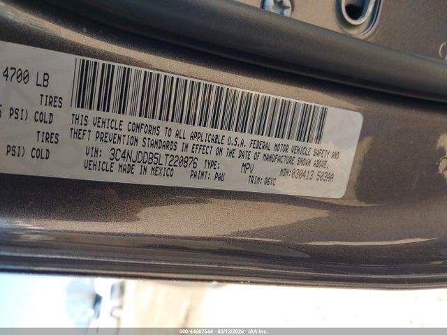 Продажа на аукционе авто 2020 Jeep Compass Trailhawk 4x4, vin: 3C4NJDDB5LT220876, номер лота: 44607544