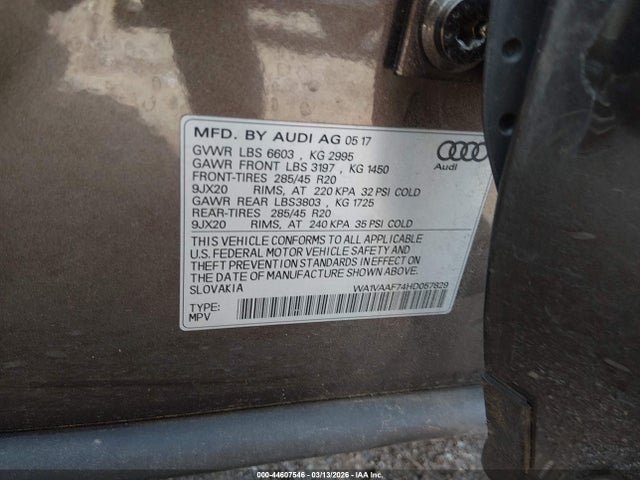 2017 AUDI Q7 WA1VAAF74HD057829 Photo 8