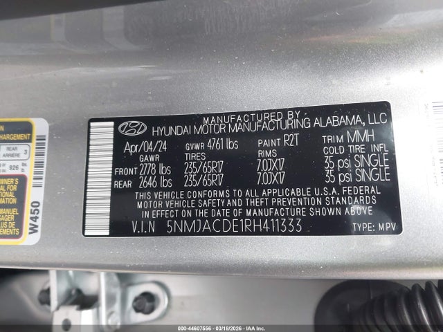 5NMJACDE1RH411333 Hyundai TUCSON SE