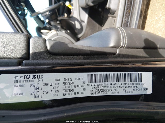 Продаж на аукціоні авто 2015 Jeep Grand Cherokee Overland, vin: 1C4RJFCG9FC852810, номер лоту: 44607574