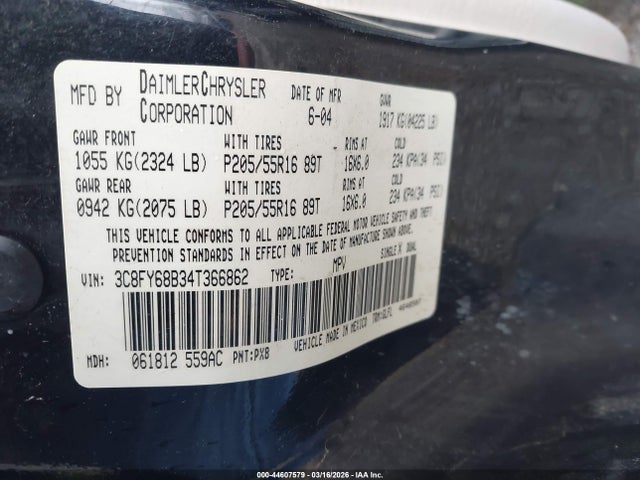 2004 CHRYSLER PT CRUISER 3C8FY68B34T366862 Photo 8