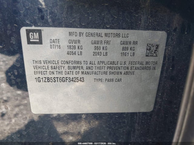 2016 CHEVROLET MALIBU 1G1ZB5ST6GF342543 Photo 8