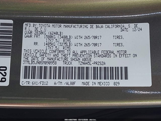 Toyota Tacoma Trd Off Road 2025 3TMLB5JN0SM090958 Image 9