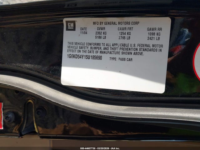 2005 CADILLAC DEVILLE 1G6KD54Y15U185690 Photo 8