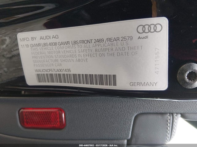 2020 AUDI A5 SPORTBACK WAUCNCF57LA001435 Photo 8