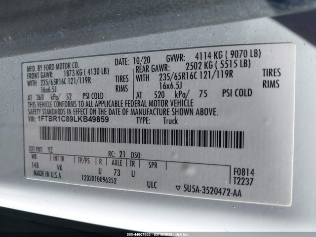 1FTBR1C89LKB49859 Ford Transit-250