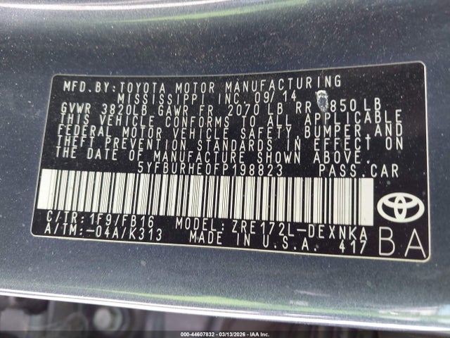 2015 TOYOTA COROLLA 5YFBURHE0FP198823 Photo 8